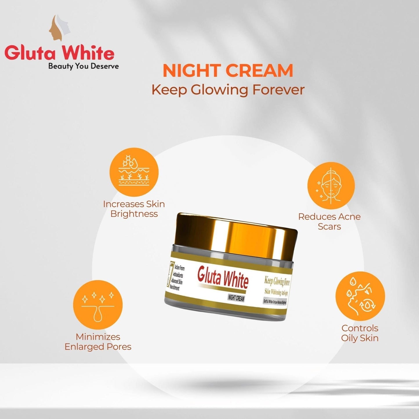 Gluta White Cream for Face Whitening & Brightening ( BUY 1 GET 1 FREE )
