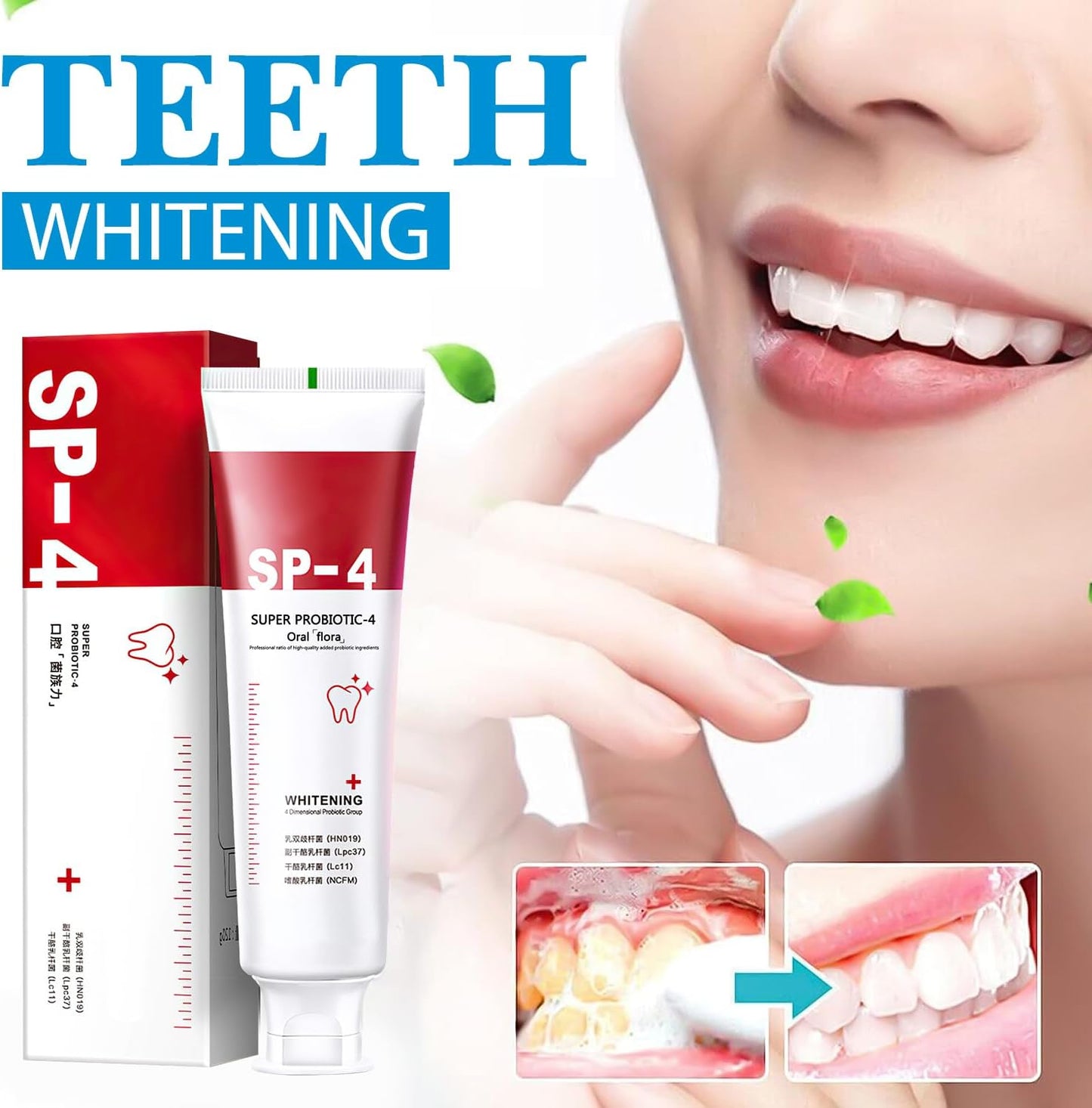 Yayashi SP4 Probiotic Whitening Toothpaste 120g – Removes Coffee, Tea & Smoking Stains