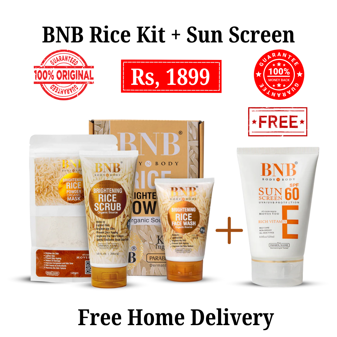 BNB Radiance Resurgence Bundle ( Rice Extract Kit + Free Vitamin E Spf 60 )