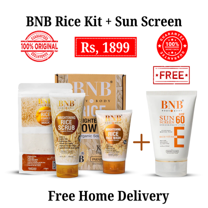 BNB Radiance Resurgence Bundle ( Rice Extract Kit + Free Vitamin E Spf 60 )